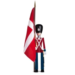 Kay Bojesen fanbärare med textilflagga, 50 cm