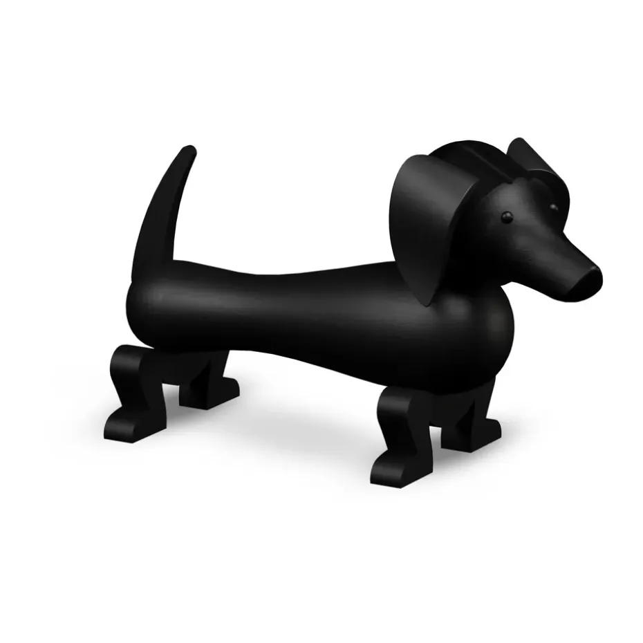 Kay Bojesen hund 28,5 cm, Mörkbetsad ek
