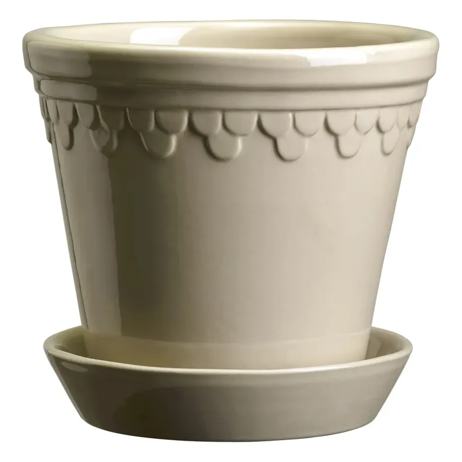 Köpenhamn kruka glaserad Ø14 cm, Sand Stone