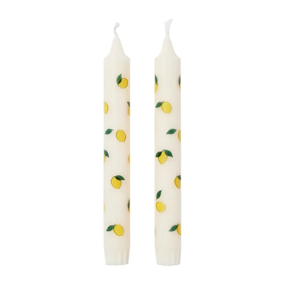 Lemon kronljus 2-pack, White-yellow