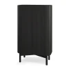 Loud tall skåp 143 cm, Black painted oak