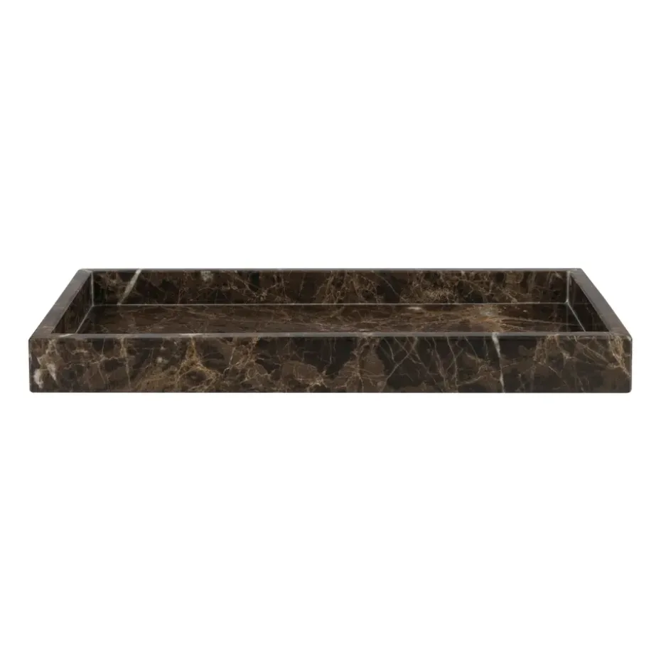 Marble dekorationsbricka 16x31 cm, Brun