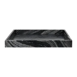 Marble dekorationsbricka large 30x40 cm, Black-grey