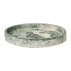 Mist dekorationsbricka Ø20 cm, Emerald-off-white