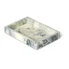 Mist dekorationsbricka 10x15 cm, Emerald-off white