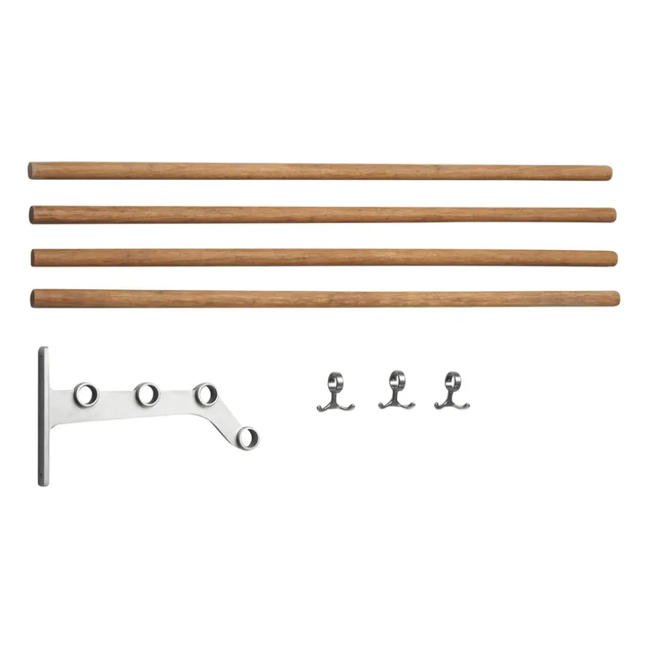 Nostalgi 291 påbyggnad hatthylla 100 cm, Bambu-aluminium