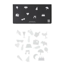 Party icons till anslagstavla 20 delar, vit