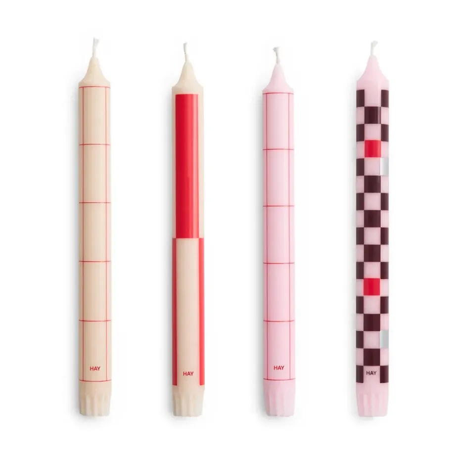 Pattern ljus mix 4-pack, Reds-bordeaux