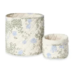 Plumbago Satin quiltad korg 2 delar, 20xØ20 cm + 30xØ30 cm
