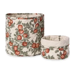 Pomme satin quiltad korg 2 delar, 20xØ20 cm + 30xØ30 cm