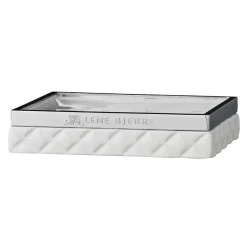 Portia tvålkopp, vit-silver