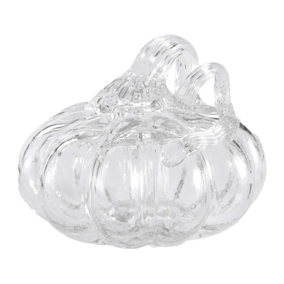Pumpkin dekoration 8 cm, Clear