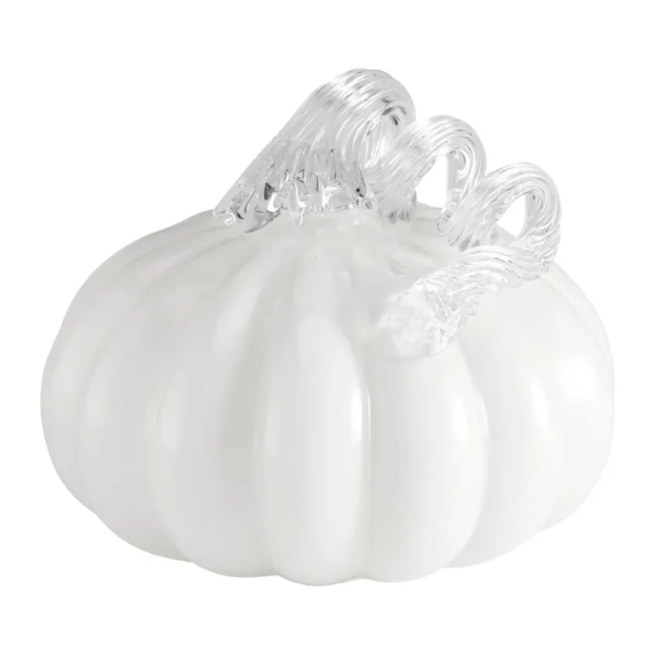 Pumpkin dekoration 10 cm, White