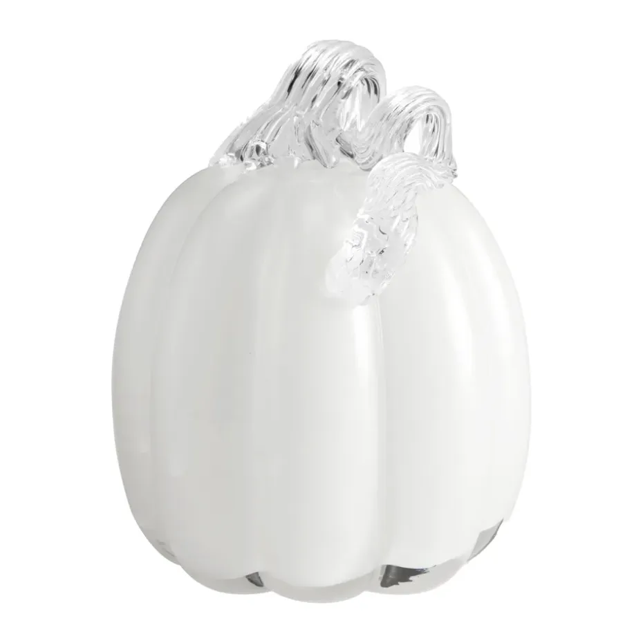 Pumpkin dekoration 14 cm, White