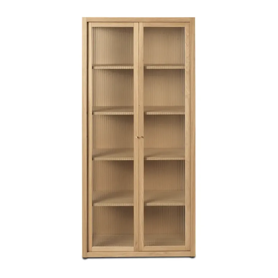 Reed vitrinskåp 70x155 cm, Natural oak