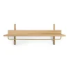 Sector hylla med stång 37x87 cm, Oak-brass
