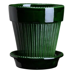 Simona kruka glaserad Ø12 cm, Green