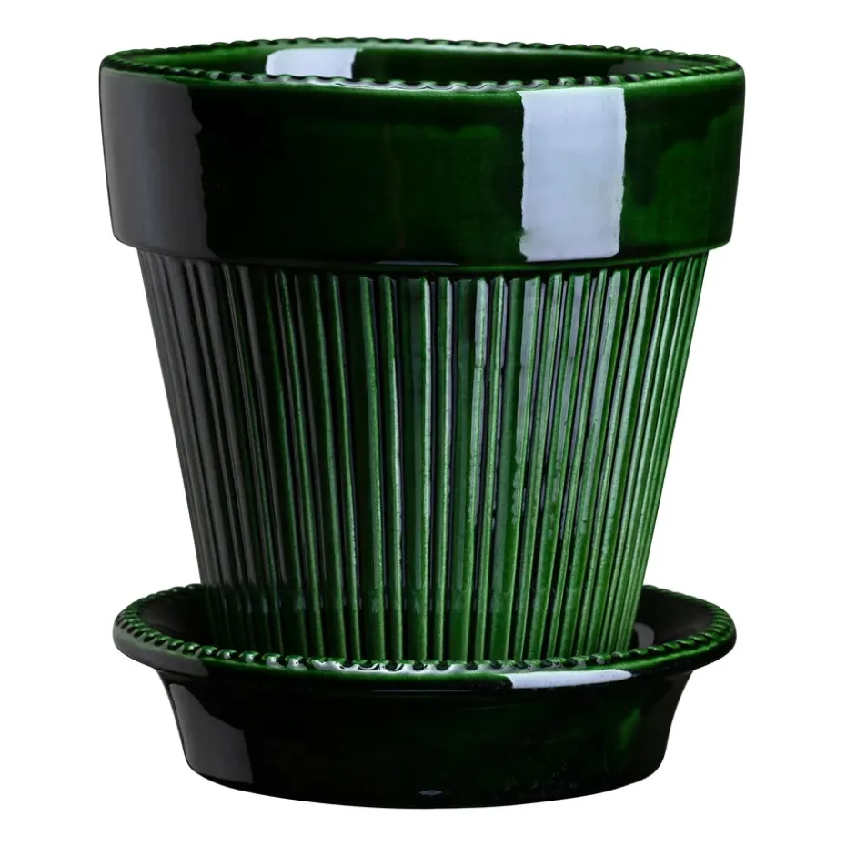 Simona kruka glaserad Ø12 cm, Green
