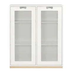 Snö E vitrinskåp, white, björksockel, dj.42 cm