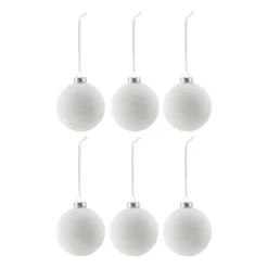 Snowing julgranskula 6-pack, White