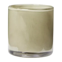 Solai hurricane ljuslykta, Light Green, Ø8 cm