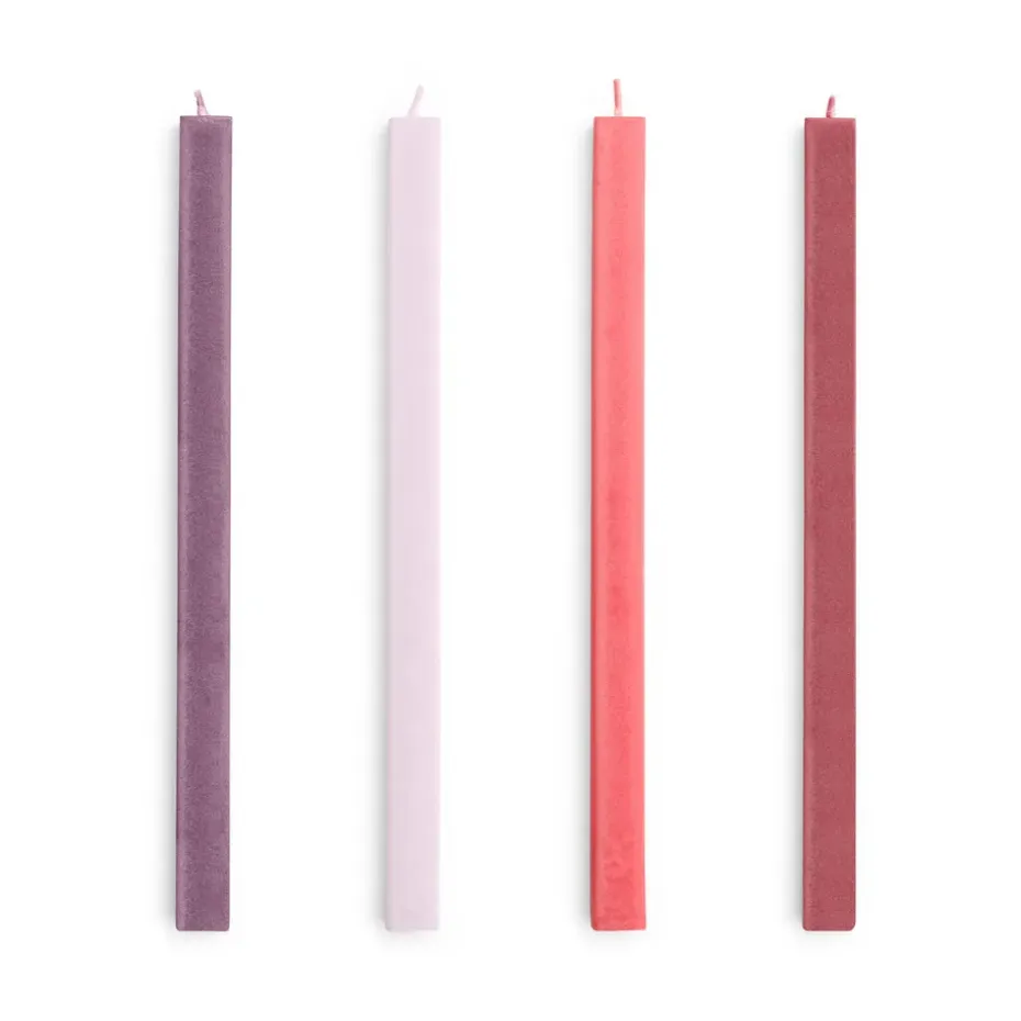 Square Candle ljus mix 4-pack, Reds-bordeaux