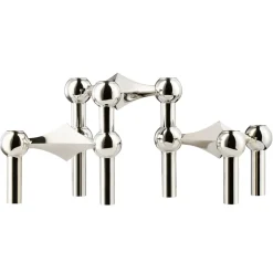 STOFF Nagel ljusstake 3-pack, krom
