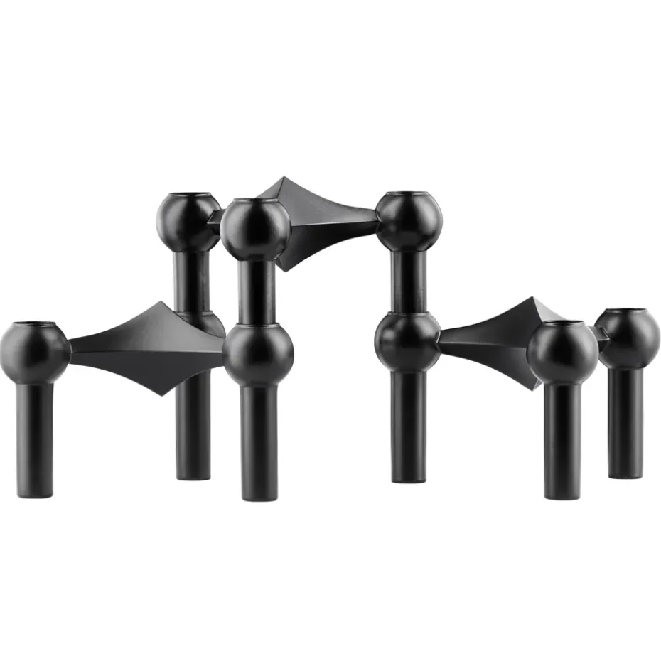 STOFF Nagel ljusstake 3-pack, svart