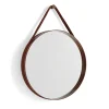 Strap Mirror spegel Ø50 cm, Dark brown