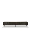 Tabwa mediabänk, Svart teak 51x240 cm