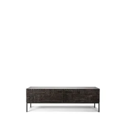 Tabwa mediabänk, Svart teak 51x160 cm