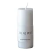 Tell Me More stearinljus S 10 cm, Vit