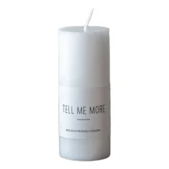 Tell Me More stearinljus S 10 cm, Vit
