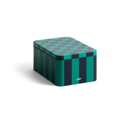 Tin Container förvaringsburk small, Green-dark blue