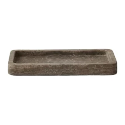 Travertine dekorationsbricka 13x25 cm, Brun