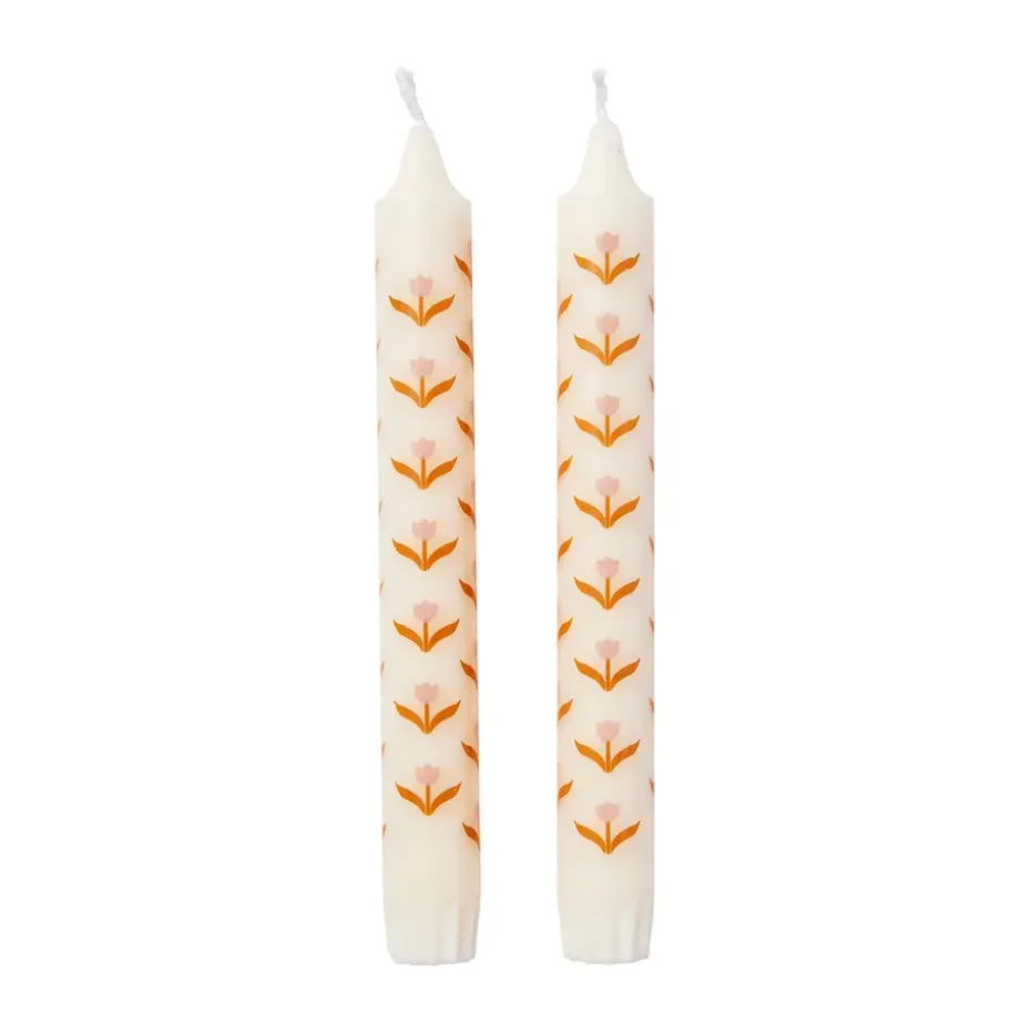Tulip kronljus 2-pack, White-soft pink