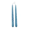 Twisted skruvade ljus 25 cm 2-pack, F. Blue