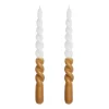 Twisted skruvade ljus tvåfärgade 25 cm 2-pack, Golden brown-white