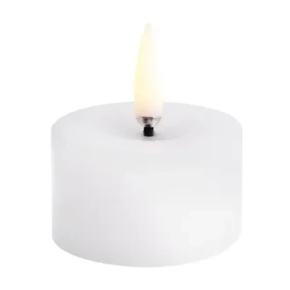 Uyuni LED Blockljus melted, Vit, Ø5x2,8 cm