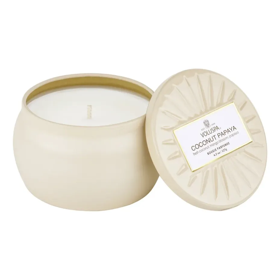 Vermeil Mini Tin doftljus 25 timmar, Coconut Papaya