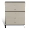 Volt byrå 5 lådor beige, Detaljer i svart