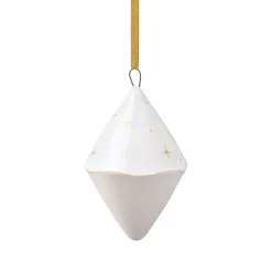 Winter Glow julgranshänge double cone, Vit-beige